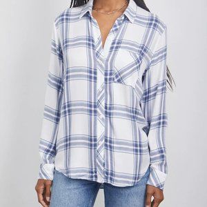 RAILS Hunter Shirt - White Pacific Teal